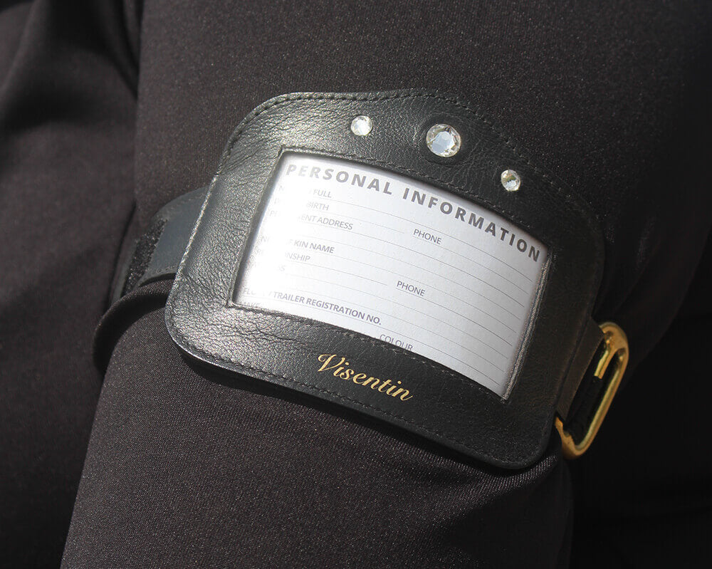 Magnetic Leather Medical Armband with Swarovski Crystals