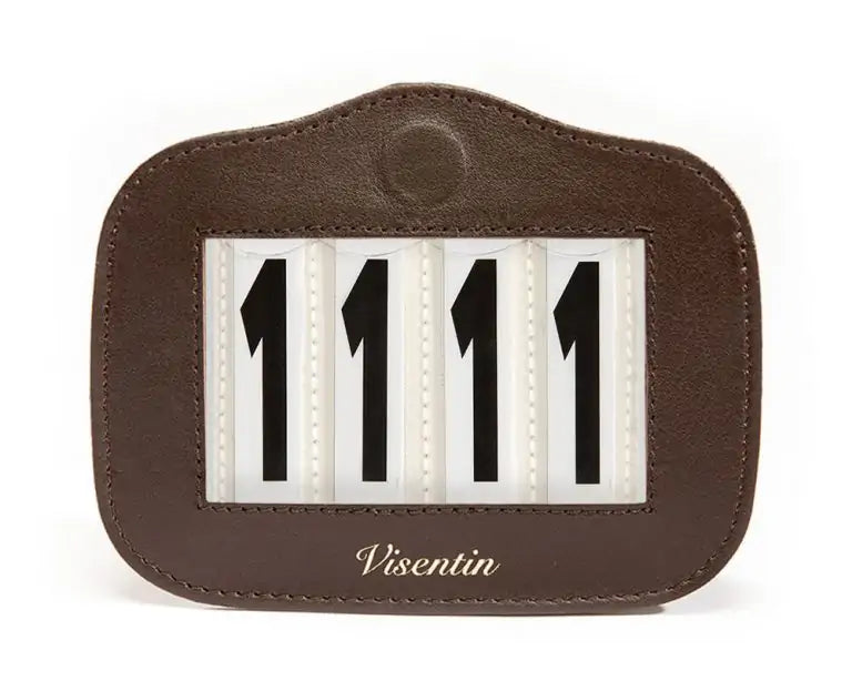 Gold Magnetic Leather Bridle Number Holder