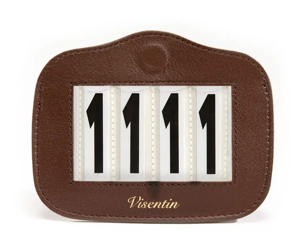 Gold Magnetic Leather Bridle Number Holder