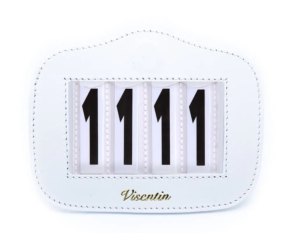 Gold Magnetic Leather Saddle Pad Number Holder