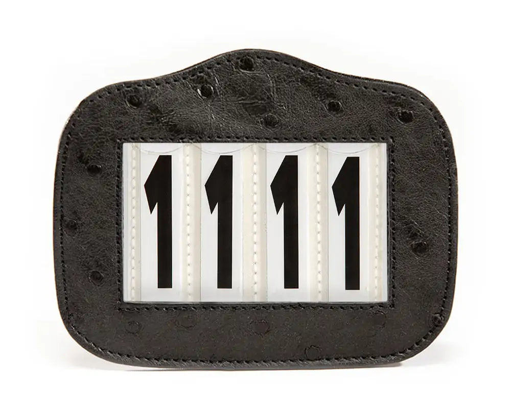 Magnetic Ostrich Leather Bridle Number Holder