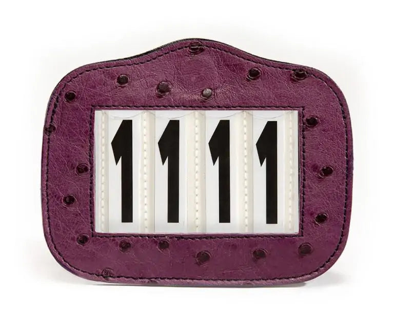 Magnetic Ostrich Leather Bridle Number Holder