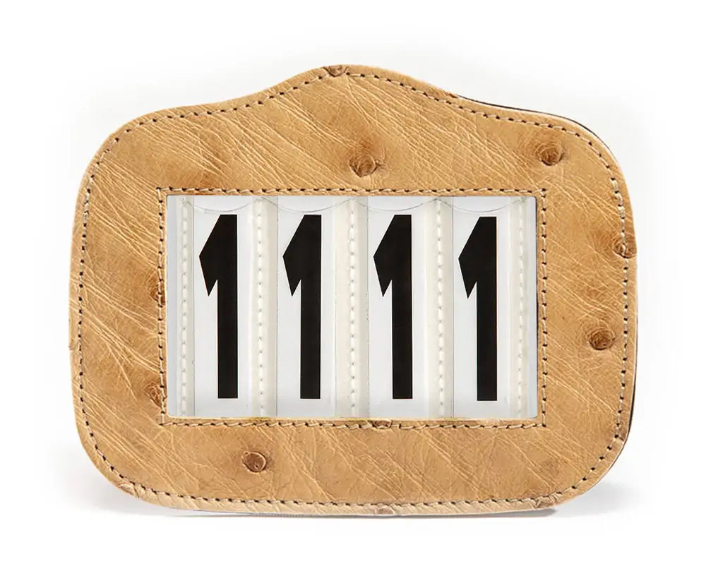 Magnetic Ostrich Leather Bridle Number Holder