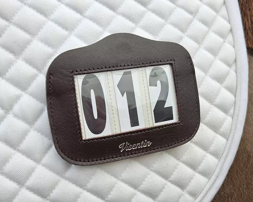 Silver Magnetic Leather Bridle Number Holder