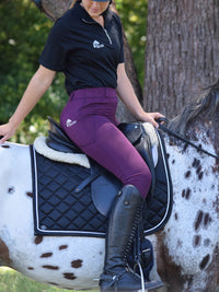 Silicone Seat Horse Riding Tights In Wine Color