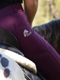 Silicone Seat Horse Riding Tights In Wine Color