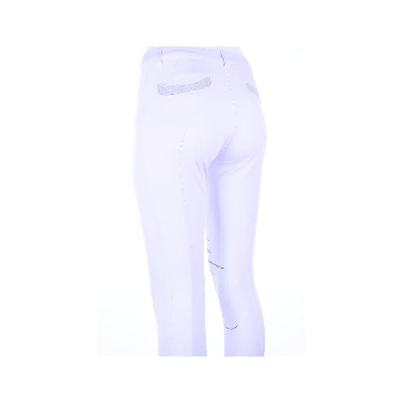 Animo brand white riding breeches on a plain background.