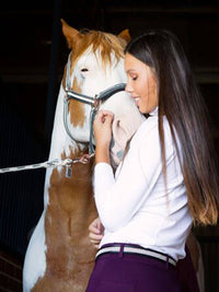 Ladies Cool Summer riding tops in white - Long sleeve