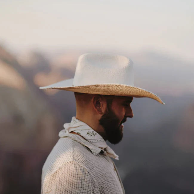 Will & Bear Buck Bone White Straw Cowboy Hat