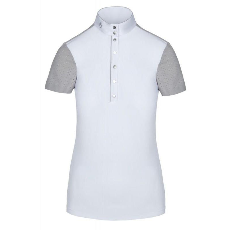 Cavalleria Toscana Polo Top with Perforated Sleeves