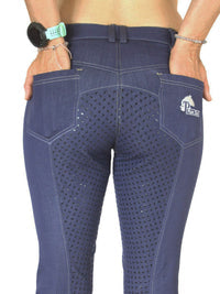 Women's Horse Riding Breeches with Silicone Seat and Classic Jeans Pockets