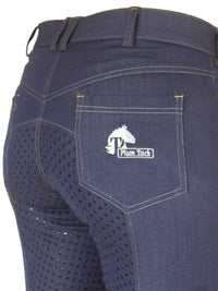 Women's Horse Riding Breeches with Silicone Seat and Classic Jeans Pockets