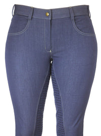 Women's Horse Riding Breeches with Silicone Seat and Classic Jeans Pockets