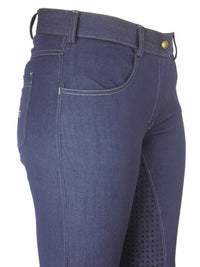 Women's Horse Riding Breeches with Silicone Seat and Classic Jeans Pockets