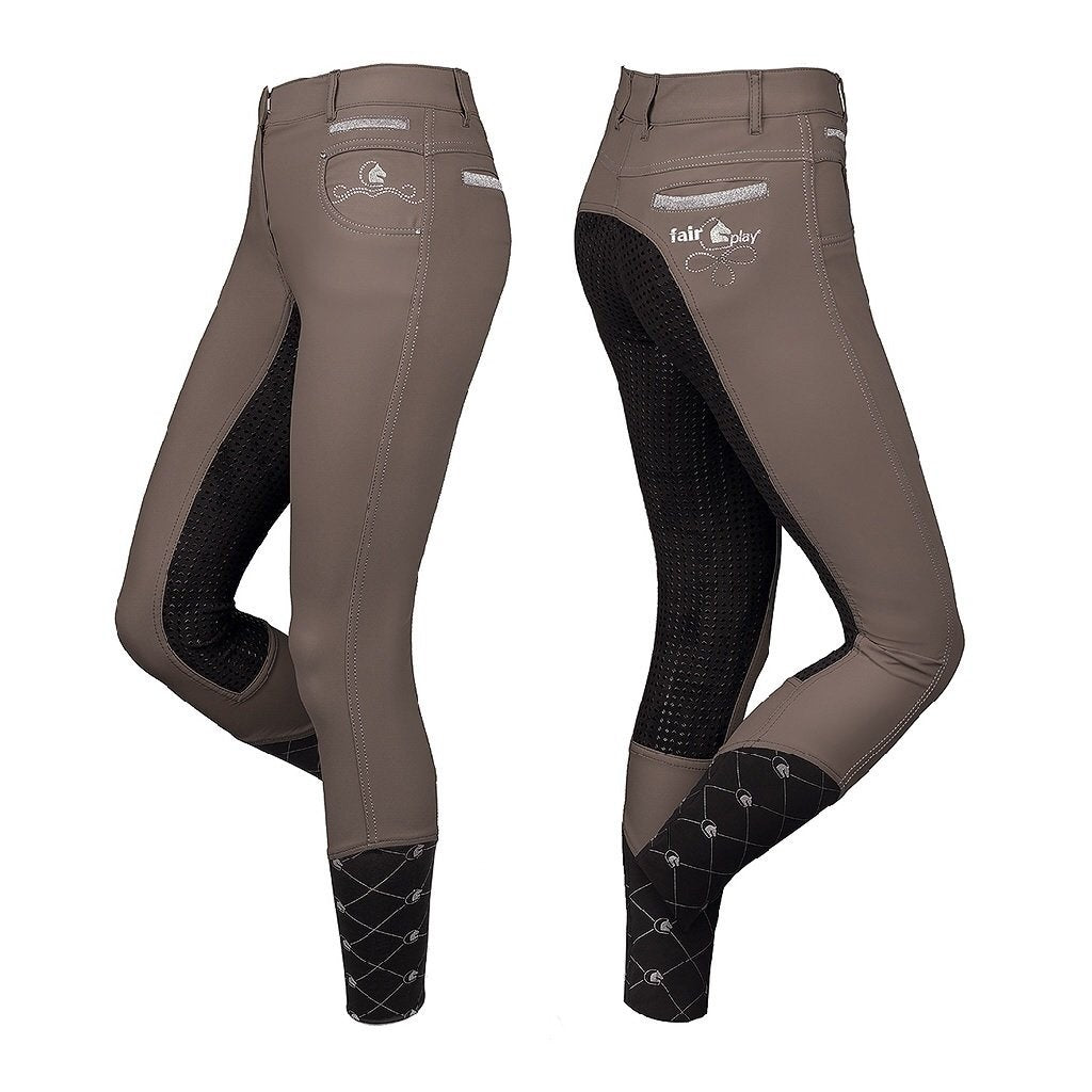 Fair Play Jilliane Breeches Beige/Black Sz40-Southern Sport Horses-The Equestrian