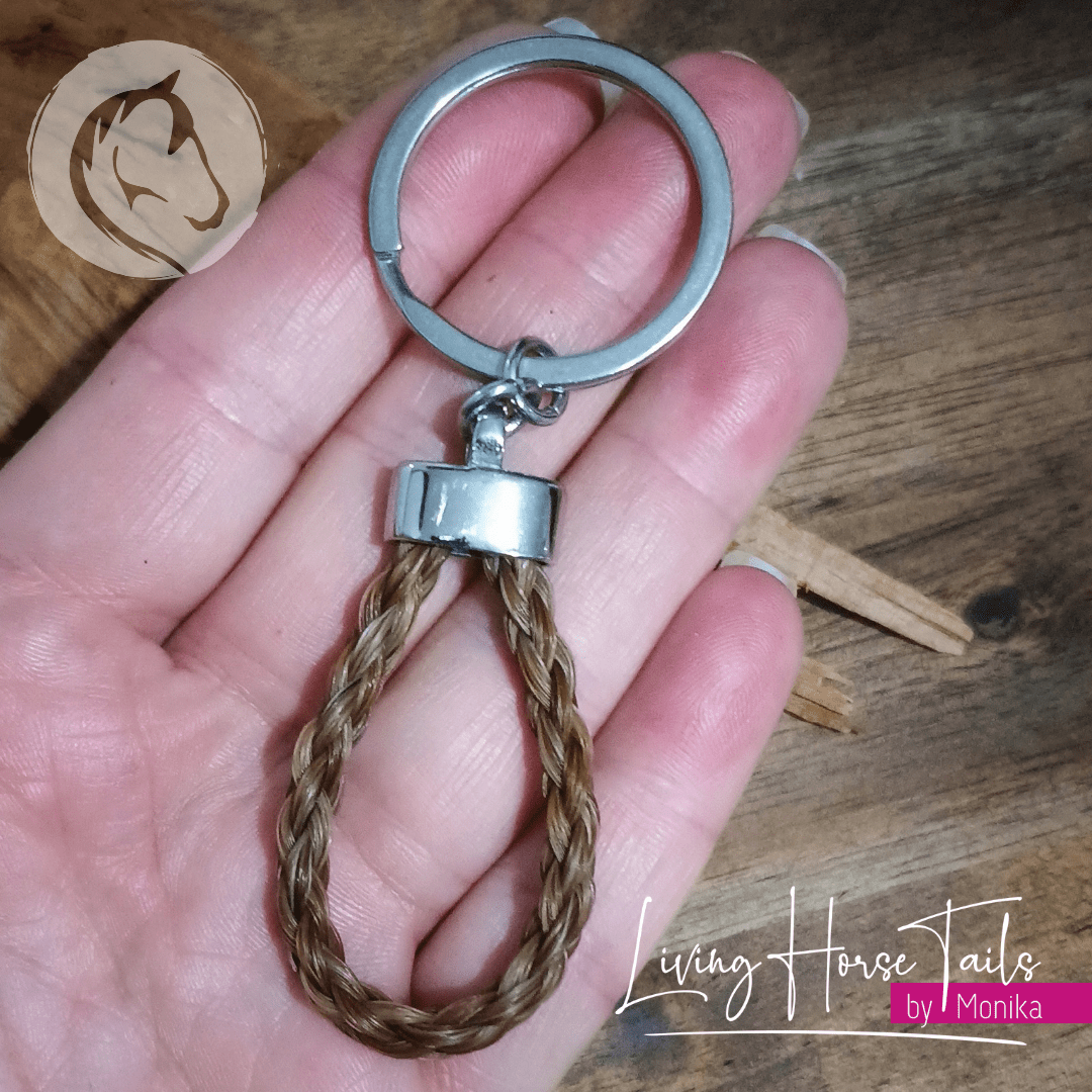 Living Horse Tails Braided Horsehair Keyring Custom jewellery Monika Australia horsehair keepsake