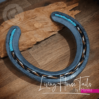 Living Horse Tails Horseshoe Memorial Keepsake with Horsehair Custom jewellery Monika Australia horsehair keepsake