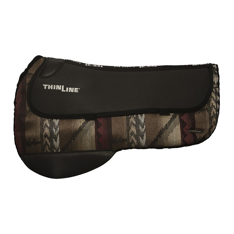 Thinline saddle pad with geometric patterns and black trim.