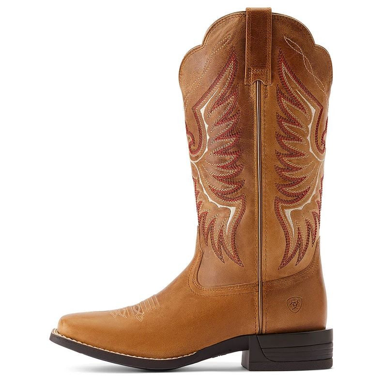 Western Boots Ariat Rockdale Almond Buff Ladies-Ascot Saddlery-The Equestrian