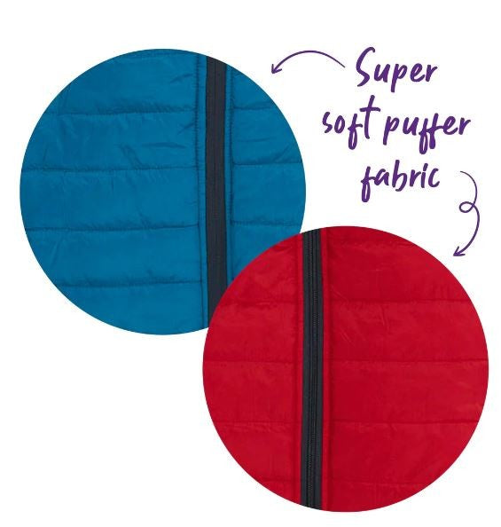 Kazoo Dog Rug Reversible Puffer Red & Blue-Ascot Saddlery-The Equestrian