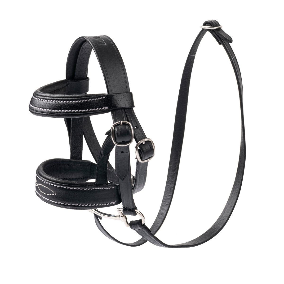 Royal Double Snaffle Leather Belts - Bridles & Reins 75 cm / 30 Inches / Black / Brass Buckles