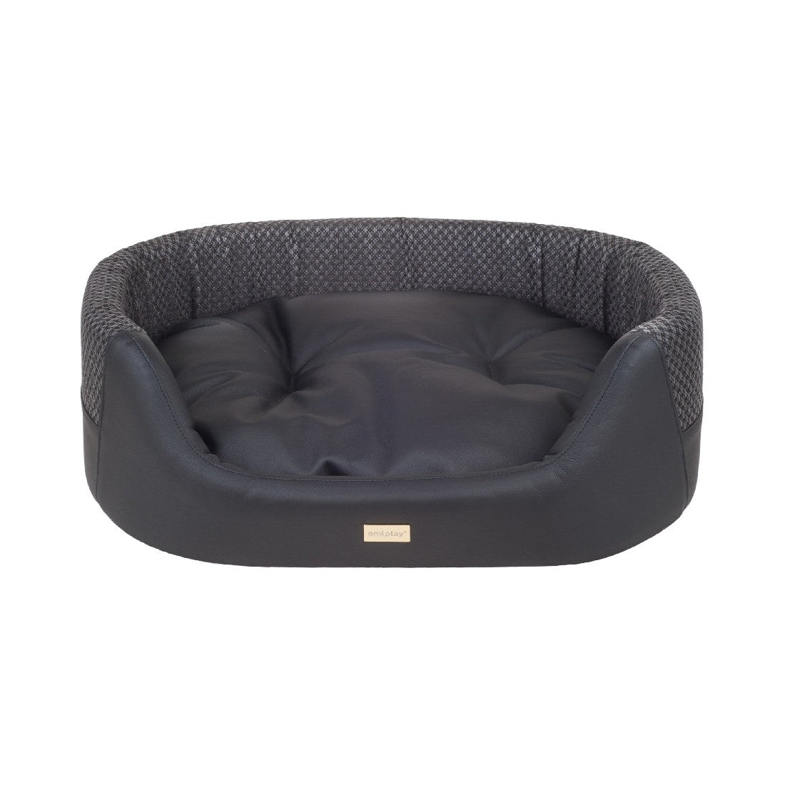 Zz Amiplay Morgan Ellipse Dog Bed Black-Ascot Saddlery-The Equestrian