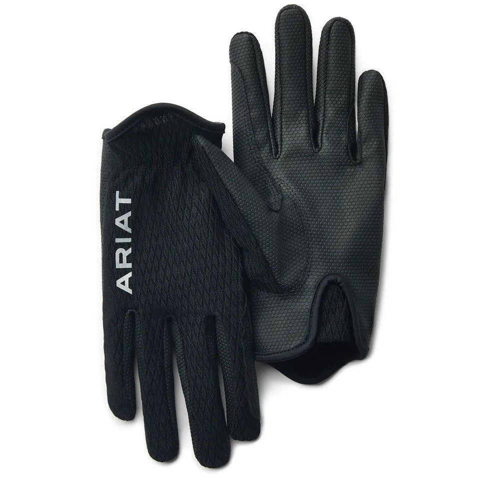 Gloves Ariat Cool Grip Black Uni-Ascot Saddlery-The Equestrian