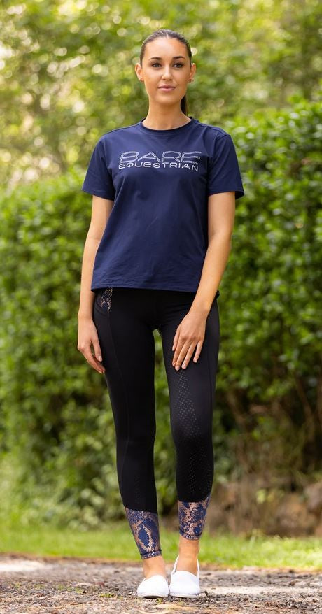 Tee Shirt Bare Equestrian Diamond Series Navy-Ascot Saddlery-The Equestrian