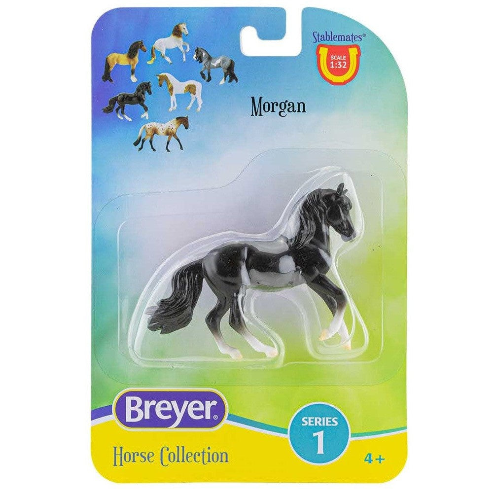 Breyer Horse Toys packaging with black Morgan horse figurine inside.