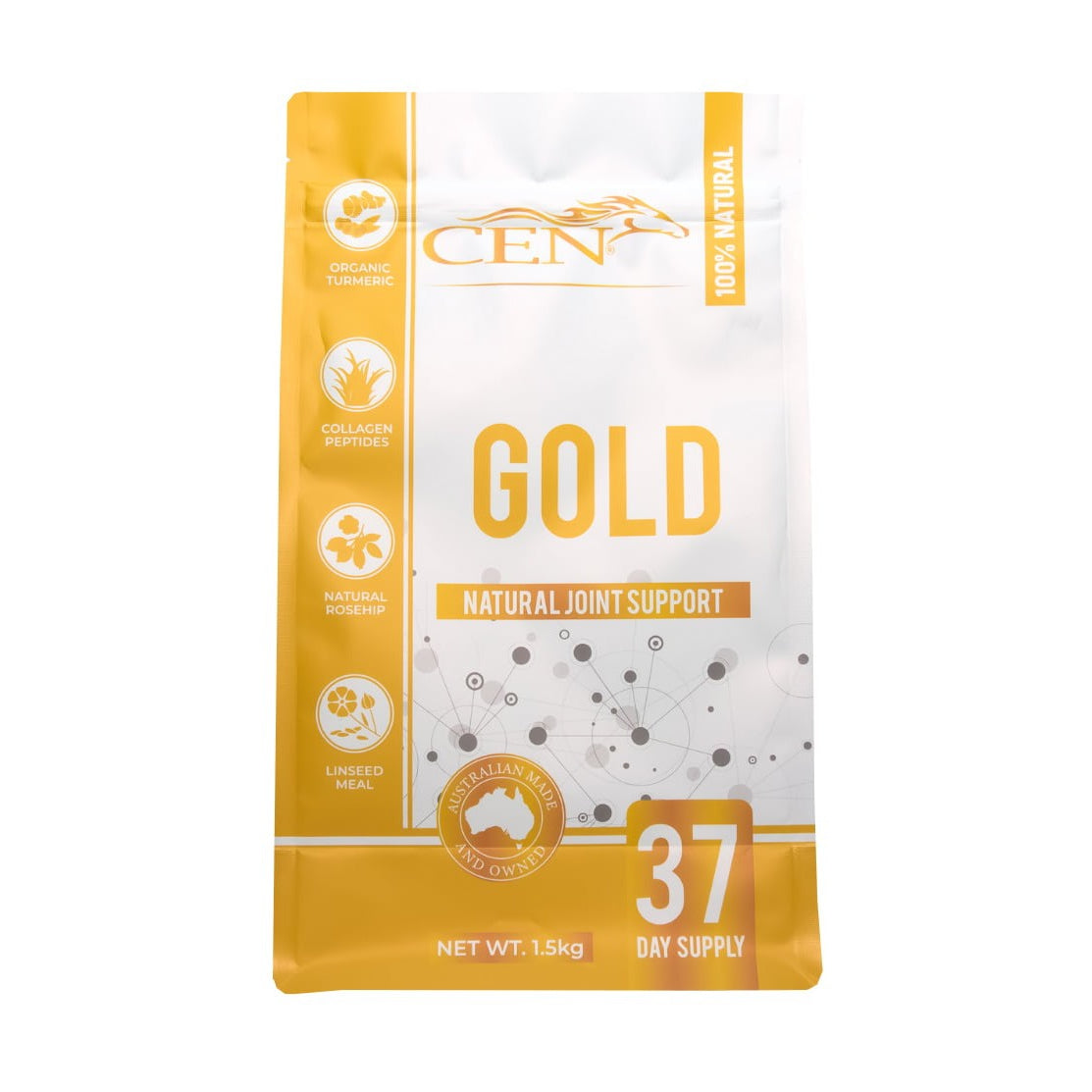 CEN Gold joint supplements package with natural ingredients, 37-day supply.