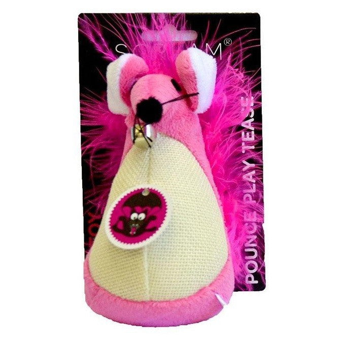 Cat Toy Scream Fatty Mouse Pink-Ascot Saddlery-The Equestrian