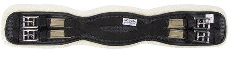 Girth Dressage Wool Lined & Elastic Equiprene Black-Ascot Saddlery-The Equestrian