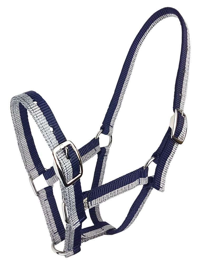 Foal Headstall Sparkle Navy & Silver-Ascot Saddlery-The Equestrian