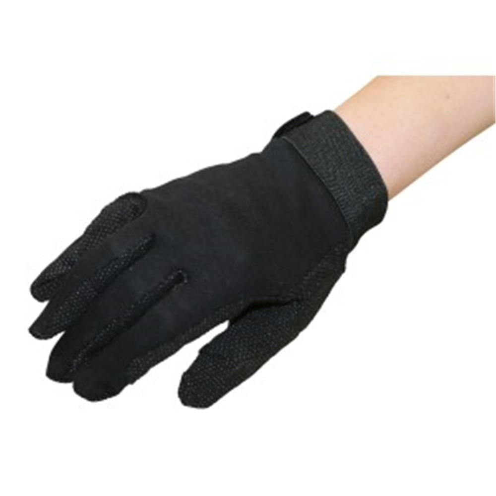 Gloves Pimple Cotton Showmaster Black-Ascot Saddlery-The Equestrian