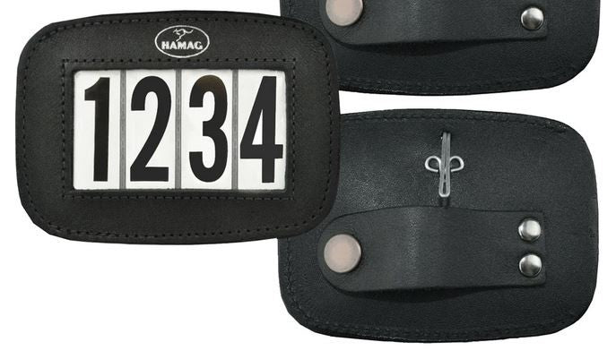 Hamag Number Holder Bridle Leather 4 Digit Pair Black-Ascot Saddlery-The Equestrian