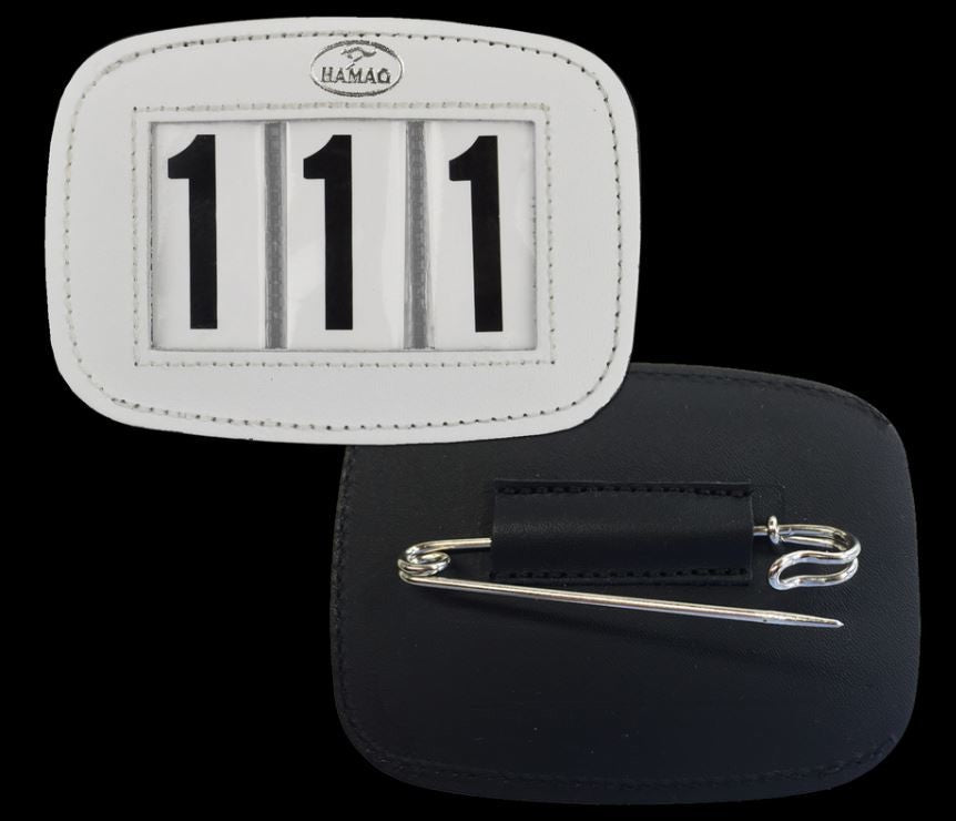 Hamag Number Holder Saddlecloth Leather 3 Digit Pair-Ascot Saddlery-The Equestrian