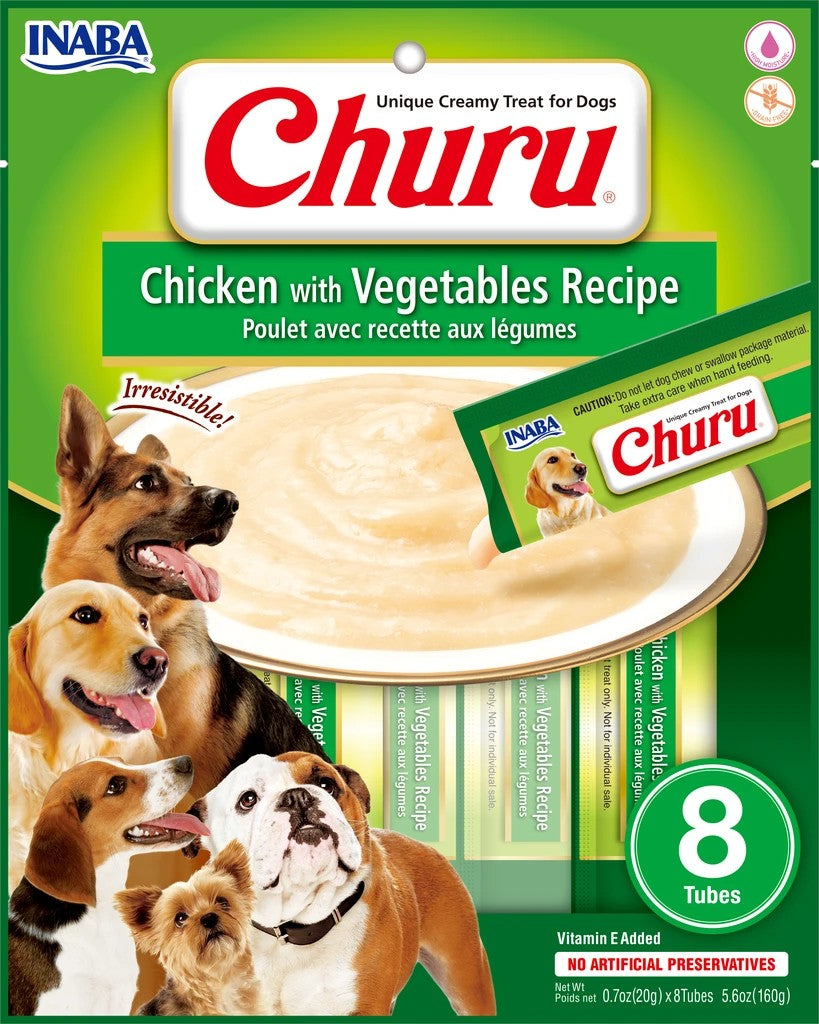 Inaba Dog Churu Tube Chicken & Vegetable Recipe-Ascot Saddlery-The Equestrian