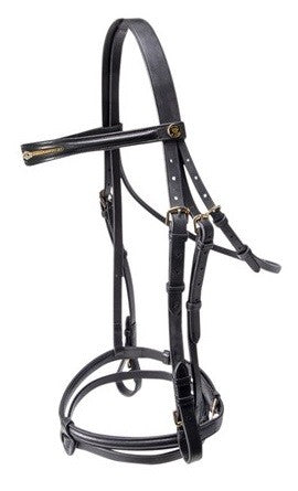 Bridle Hanoverian Prestige Leather Jeremy & Lord Full Black-Ascot Saddlery-The Equestrian