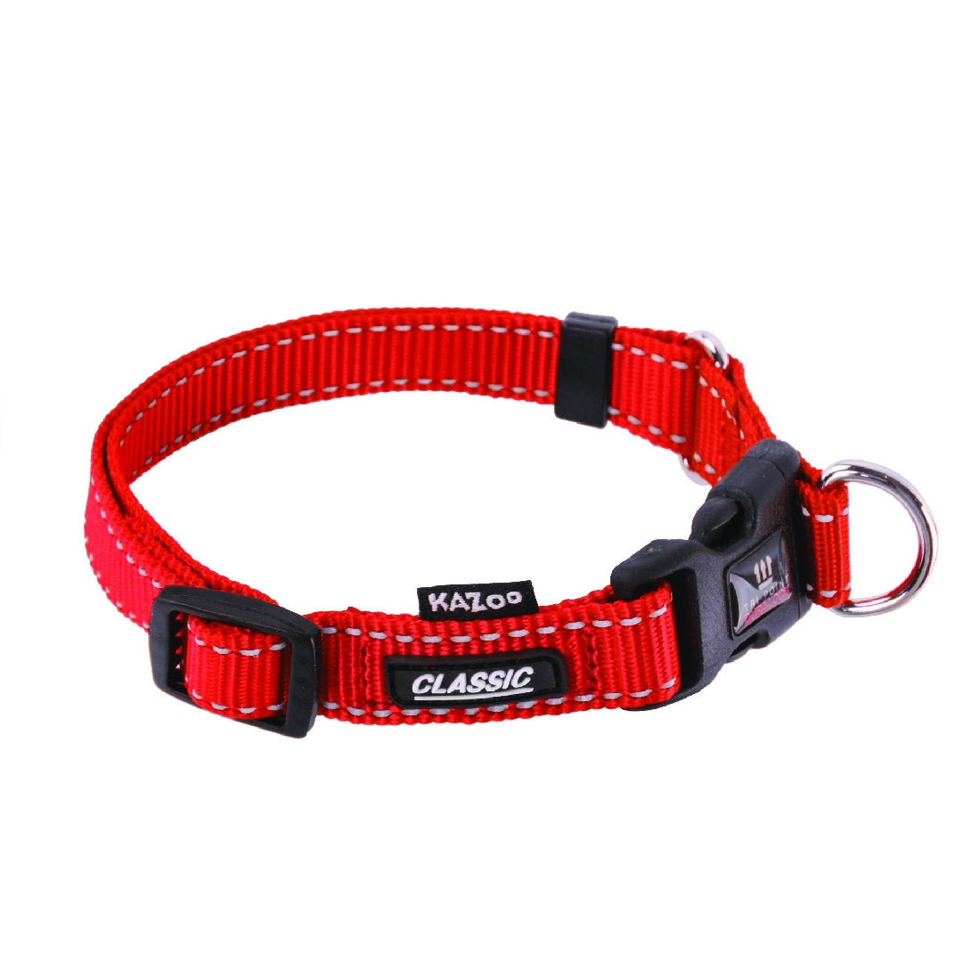 Kazoo Dog Collar Classic Adjustable Red-Ascot Saddlery-The Equestrian