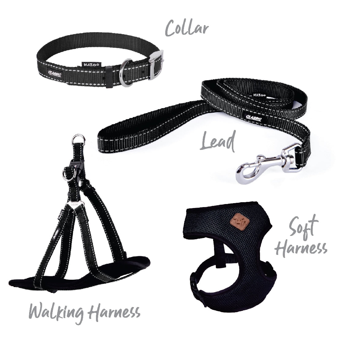 Harness Dog Kazoo Classic Black-Ascot Saddlery-The Equestrian