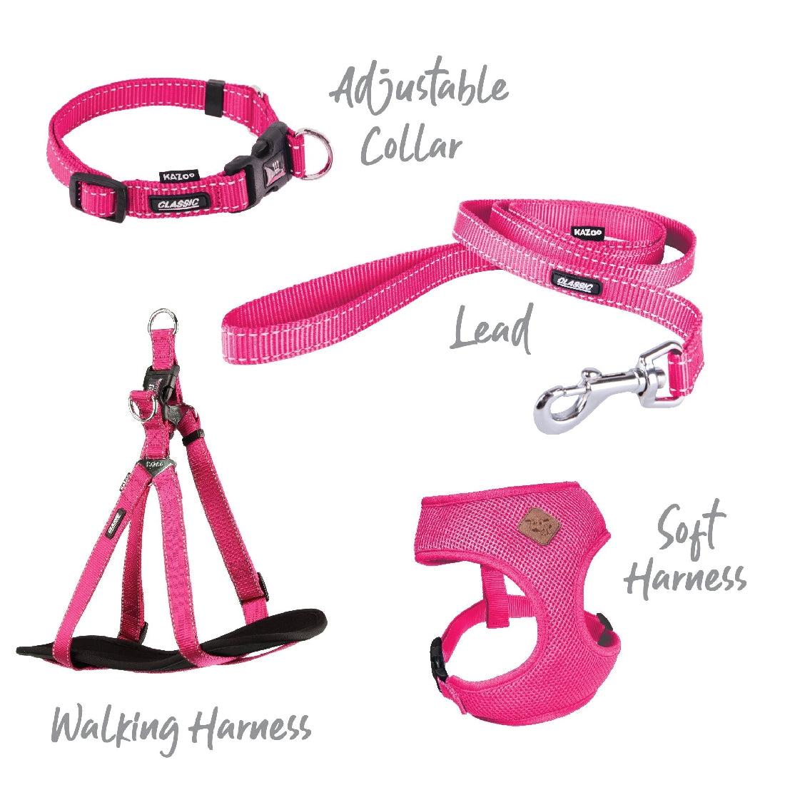 Harness Dog Kazoo Classic Pink-Ascot Saddlery-The Equestrian