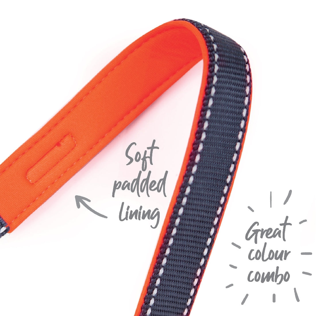 Kazoo Dog Leash Active Slate & Orange 1200mm-Ascot Saddlery-The Equestrian