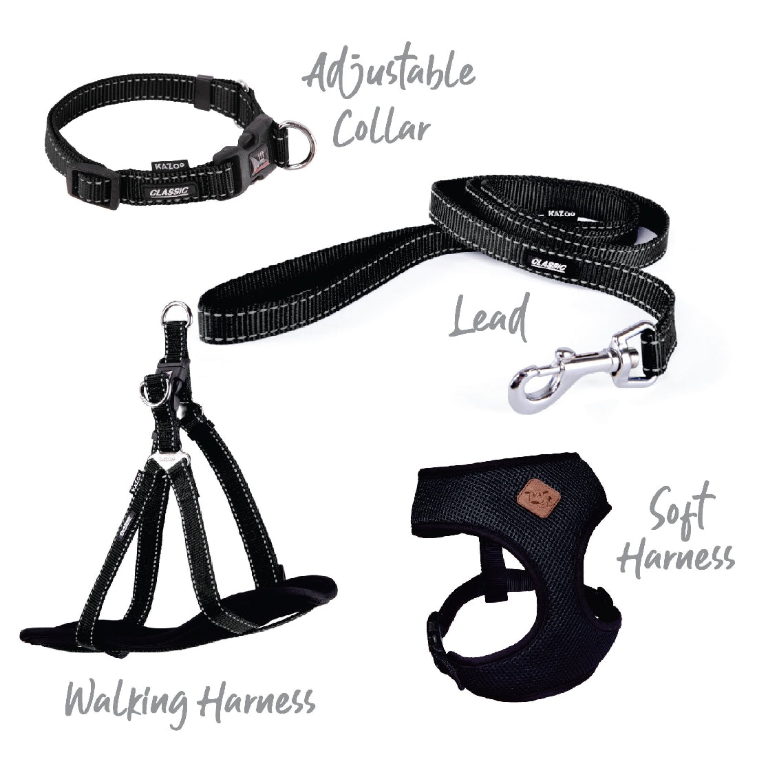 Kazoo Dog Leash Classic Black 1800mm-Ascot Saddlery-The Equestrian