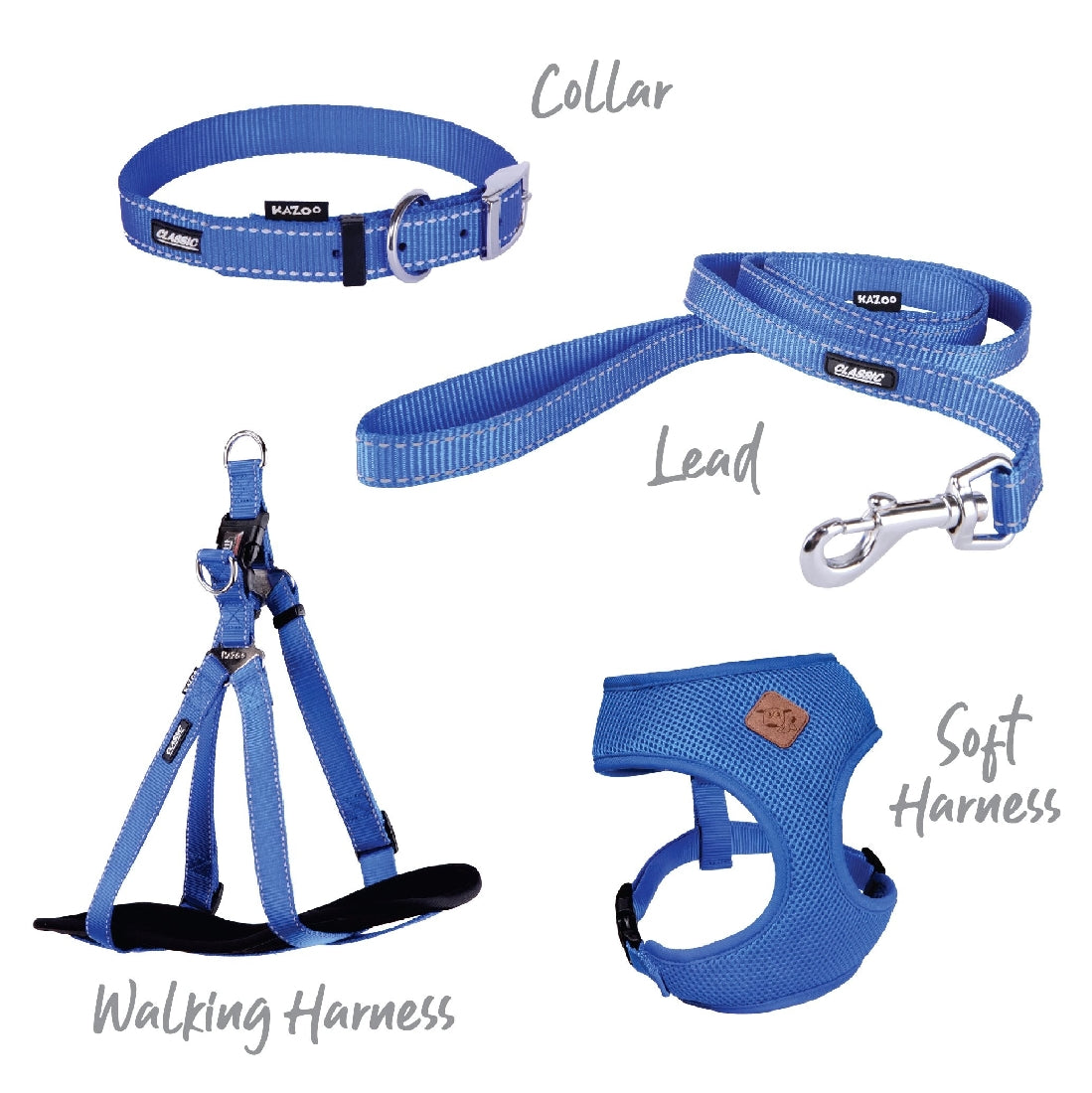 Kazoo Dog Leash Classic Blue 1200mm-Ascot Saddlery-The Equestrian