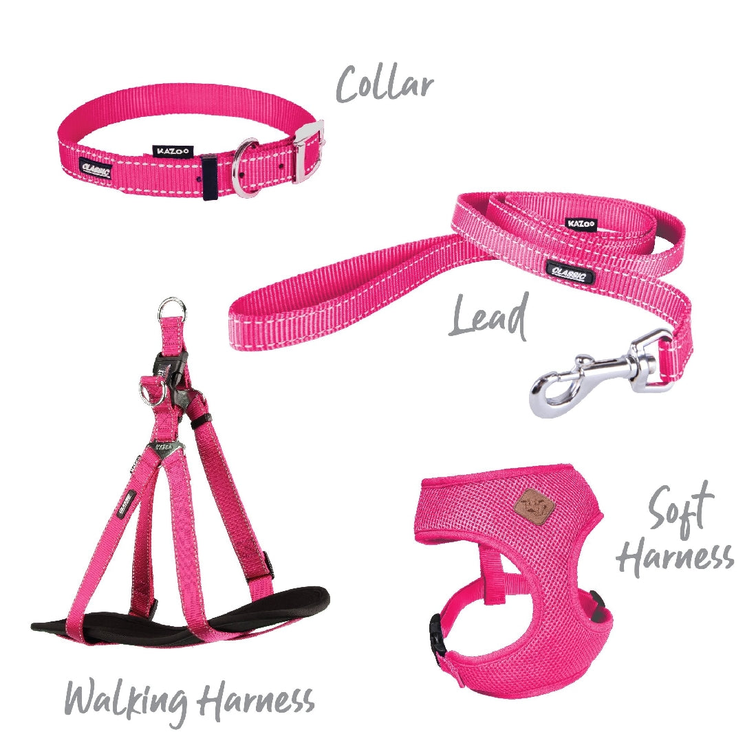 Kazoo Dog Leash Classic Pink 1200mm-Ascot Saddlery-The Equestrian