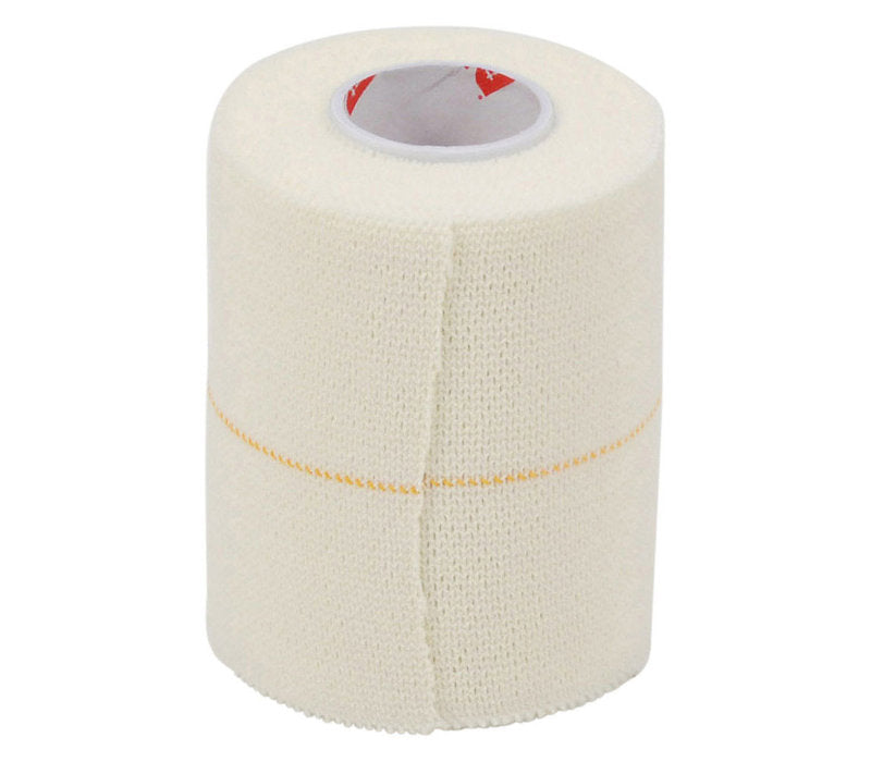 Kelato white elastic bandage roll for medical use.