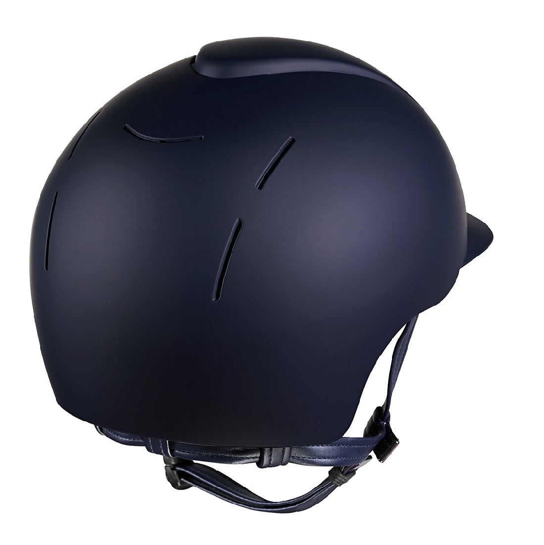 KEP brand equestrian riding helmet, matte blue finish with ventilation slots.