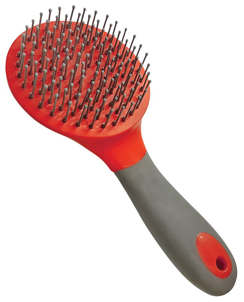 Brush Mane & Tail Ergonomic Grip Red-Ascot Saddlery-The Equestrian