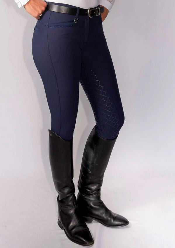 Breeches Peter Williams Cambridge Navy Ladies-Ascot Saddlery-The Equestrian