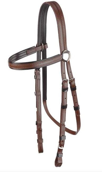 Bridle Head Pvc Full Brown & Black Trim-Ascot Saddlery-The Equestrian